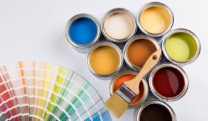 Low VOC paint used for eco-friendly home renovation.